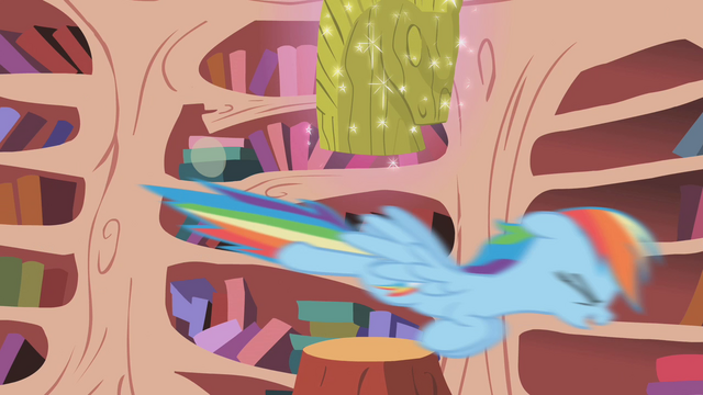 File:Rainbow flying under Twilight's pony bust S1E07.png