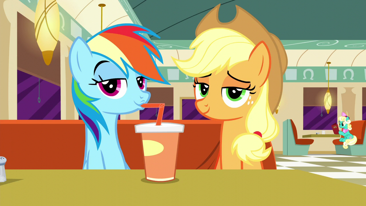 Image - Applejack smiling; Rainbow drinking S6E9.png  My 