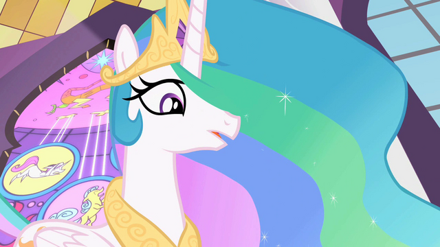 File:Celestia 'Good luck, my little ponies' S2E01.png