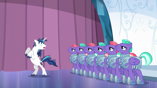 File:Shining Armor startled by royal guards S6E1.png