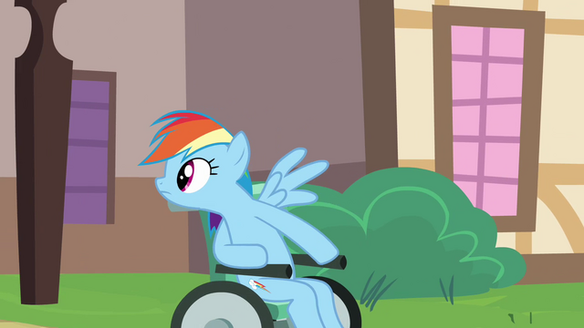 File:Rainbow Dash Wheelchair Outside S2E16.png