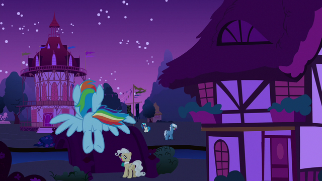File:Rainbow flying toward Ponyville town hall S6E15.png