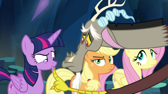 File:Discord lowers Twilight's lip into a pout S4E25.png