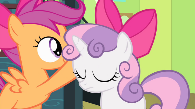 File:Scootaloo puts a bow on Sweetie Belle S4E17.png