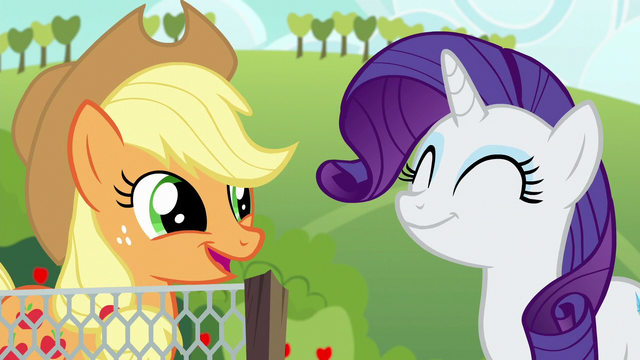 File:Applejack and Rarity pleased S6E10.png