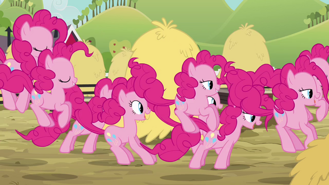 File:Pinkie Pie clones hopping through a field of haystacks S3E03.png