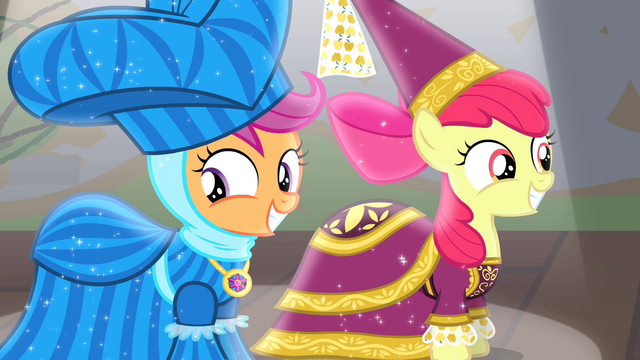 File:Apple Bloom and Scootaloo smiling at audience S4E19.png