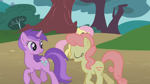 File:Amethyst Star and Gala Appleby walk past Fluttershy S1E7.png