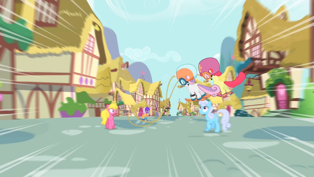 File:Scootaloo speeding through Ponyville S4E05.png
