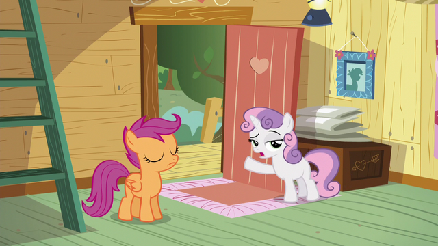 File:Sweetie Belle "the clubhouse is for Crusaders only" S5E4.png