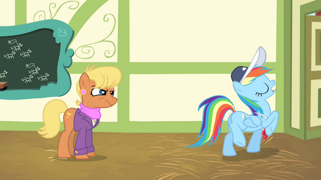 File:Rainbow Dash leaves "professionally" S4E05.png