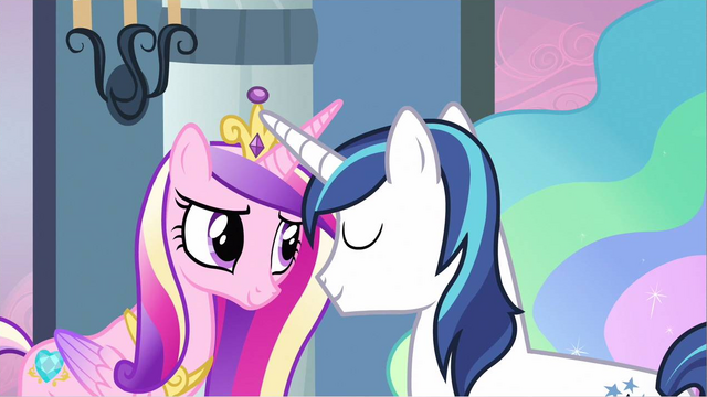File:Princess Cadance & Shining Armor affectionate S2E25.png