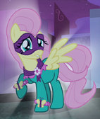 Fluttershy as Saddle Rager ID S04E06.png