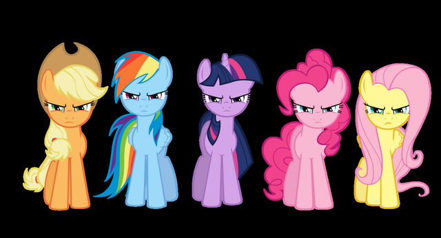 File:FANMADE mane six angry.png