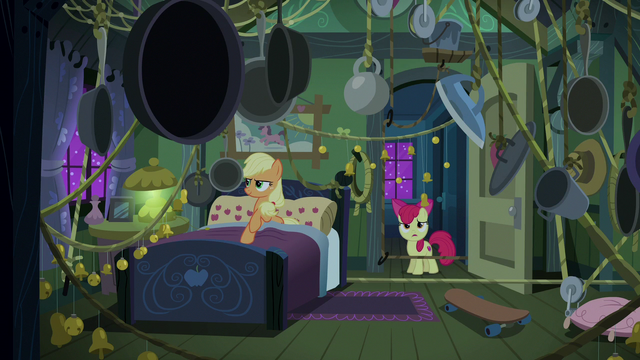 File:Applejack's booby-trapped bedroom S6E15.png