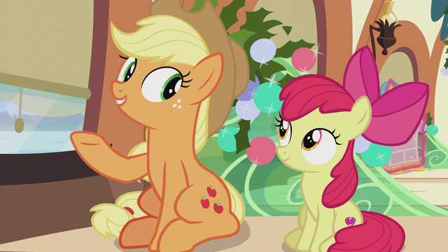 File:Applejack "the traditional Hearth's Warmin' Eve dinner" S5E20.png