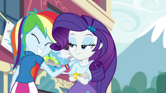 File:Rainbow Dash pats Rarity on the shoulder EGS1.png