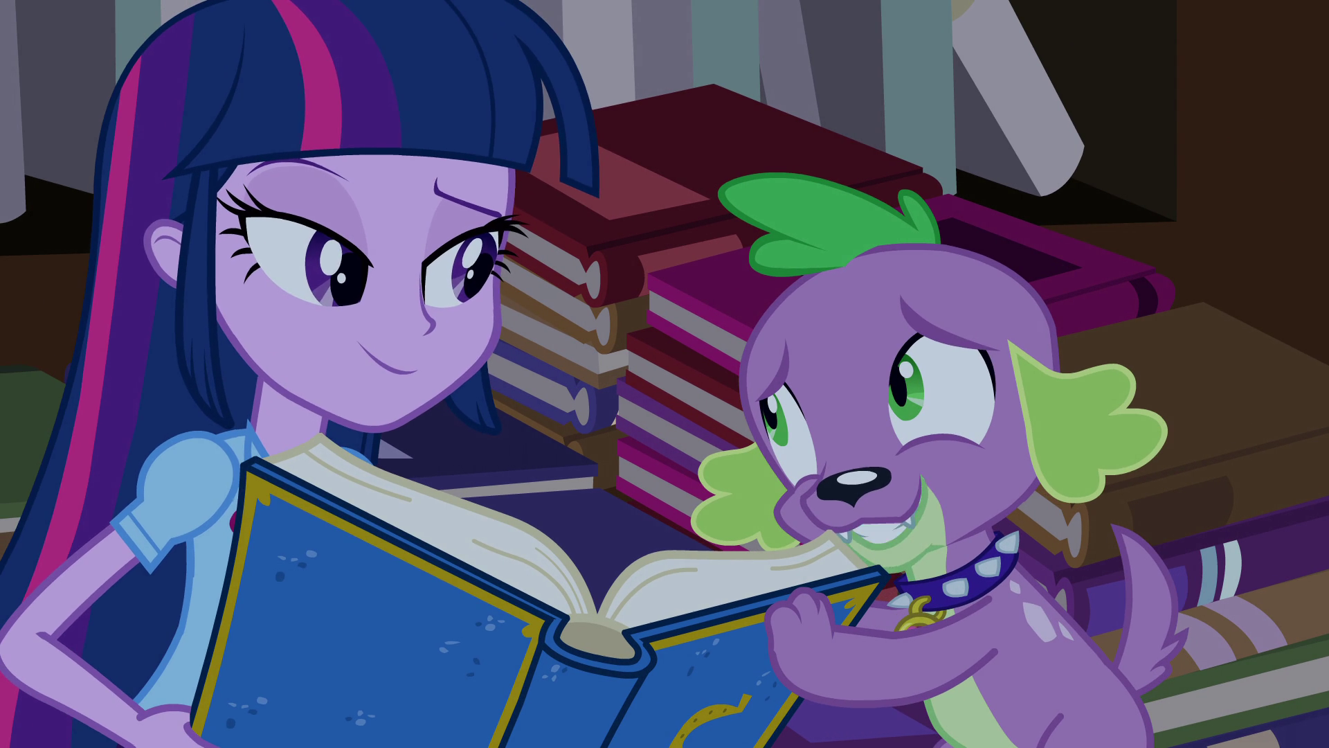 Image Spike gives the yearbook to Twilight EG.png My Little Pony