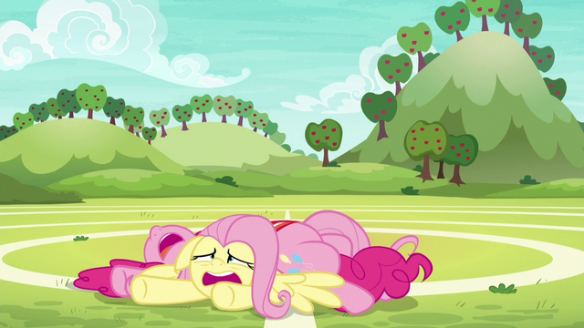 File:Fluttershy and Pinkie utterly exhausted S6E18.png