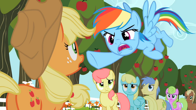 File:Rainbow Dash pointing S02E15.png
