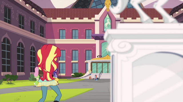 File:Sunset Shimmer runs up to her friends EG3.png