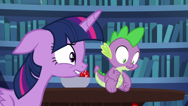 File:Twilight startles Spike into dropping a gem S5E22.png