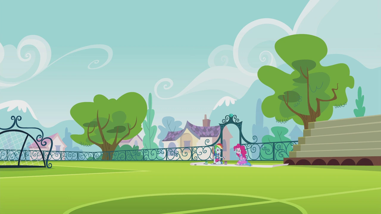 Image Pinkie and Rainbow on the soccer pitch EG2.png My Little Pony