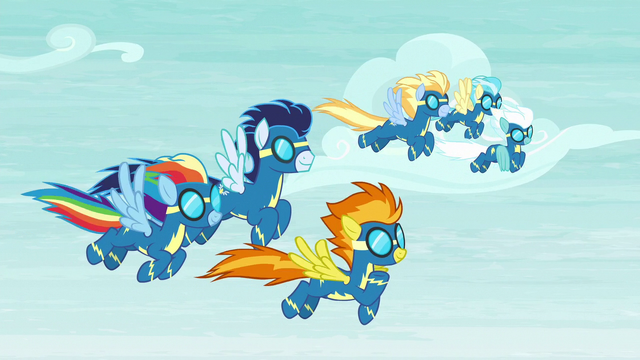 File:The Wonderbolts pleased with their performance S6E7.png