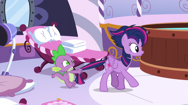File:Spike holds Twilight by the tail S5E3.png