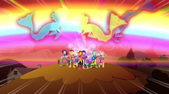 Las Rainbooms lanzan una onda de choque EG2.png