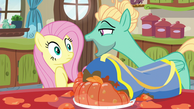 File:Zephyr greets Fluttershy as "Flutterbutter" S6E11.png