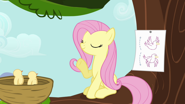 File:Fluttershy instructing birds S4E04.png