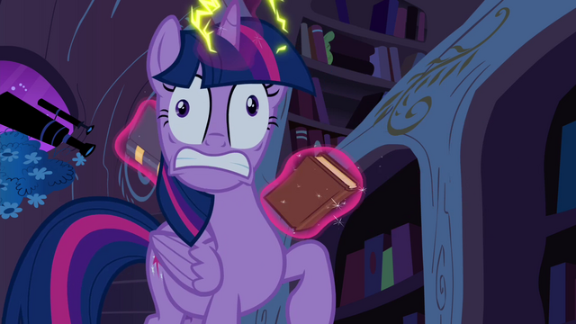 File:Twilight involuntarily levitating books S4E26.png