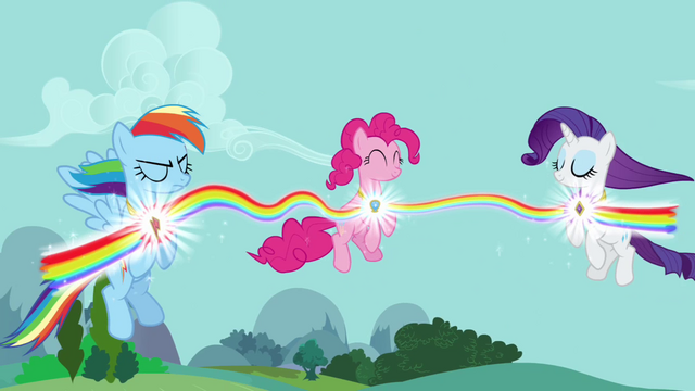 File:Rainbow, Pinkie, and Rarity using Elements S03E10.png