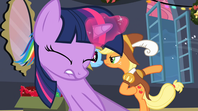 File:Twilight pulling Fluttershy out of box S2E11.png