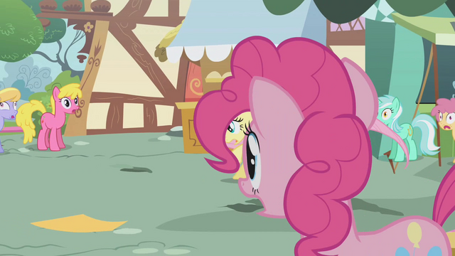 File:Surprised ponies watching Fluttershy run away S01E05.png