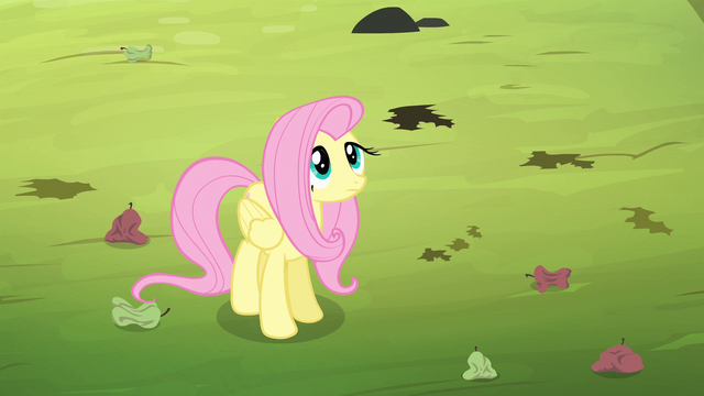 File:Fluttershy looking up at the bats S4E7.png