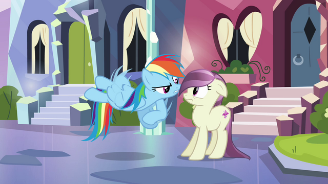 File:Rainbow Dash nudging local pony S3E1.png