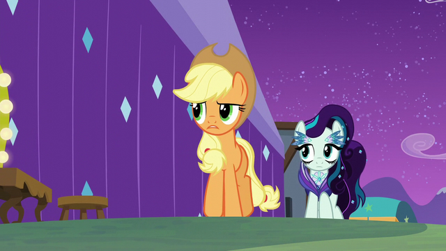 File:Applejack tells Rara the truth about Svengallop S5E24.png