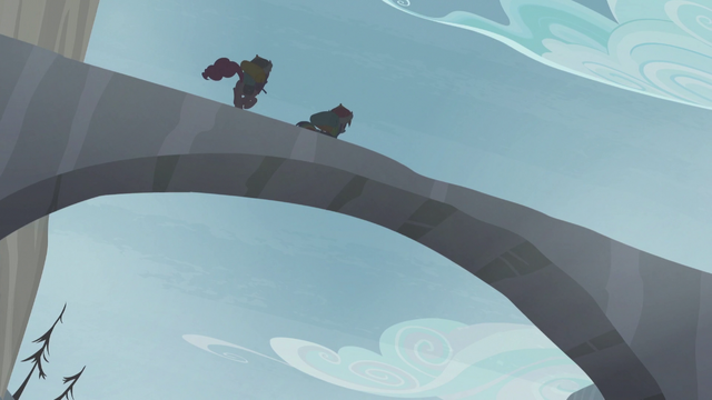 File:Pinkie and Rainbow traveling through a bridge S5E8.png
