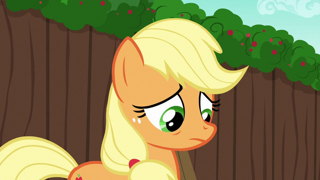 File:Applejack looking down at ruined cart S6E14.png