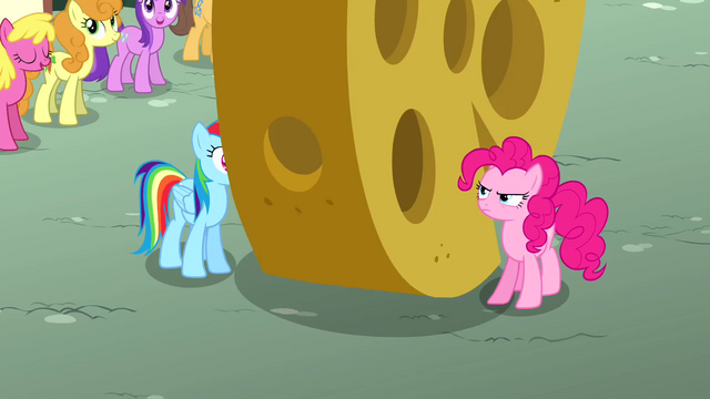 File:Large cheese rolling between Rainbow and Pinkie S4E12.png