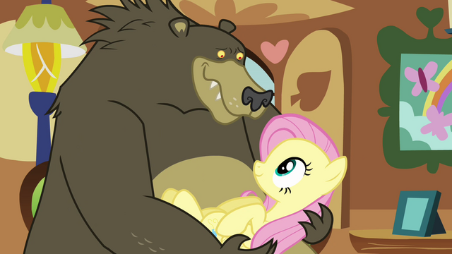 File:Grizzly bear holding Fluttershy S03E13.png