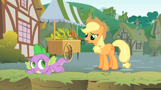 File:Applejack asks why Twilight is in a ditch S1E15.png