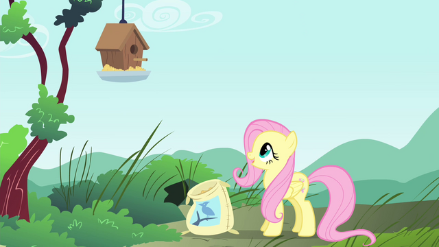 File:Fluttershy "there you go, Mr. Robin!" S4E23.png