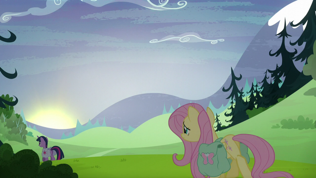 File:Fluttershy slowly follows Twilight as the sun sets S5E23.png