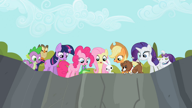 File:Other main ponies and their pets look down S2E7.png