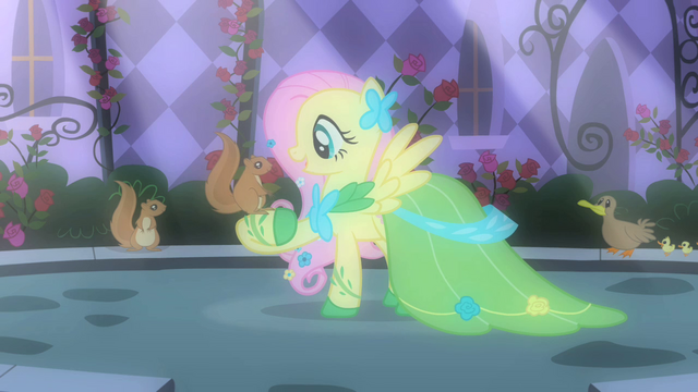 File:Fluttershy befriending animals in her fantasy S1E26.png