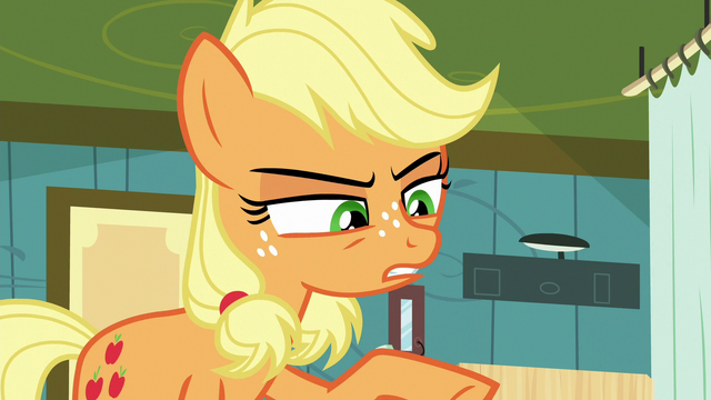 File:Young Applejack "just lay down, keep still" S6E23.png