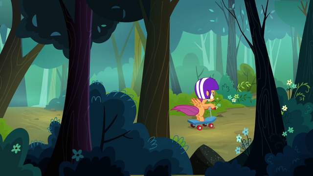 File:Scootaloo riding through the forest S3E06.png